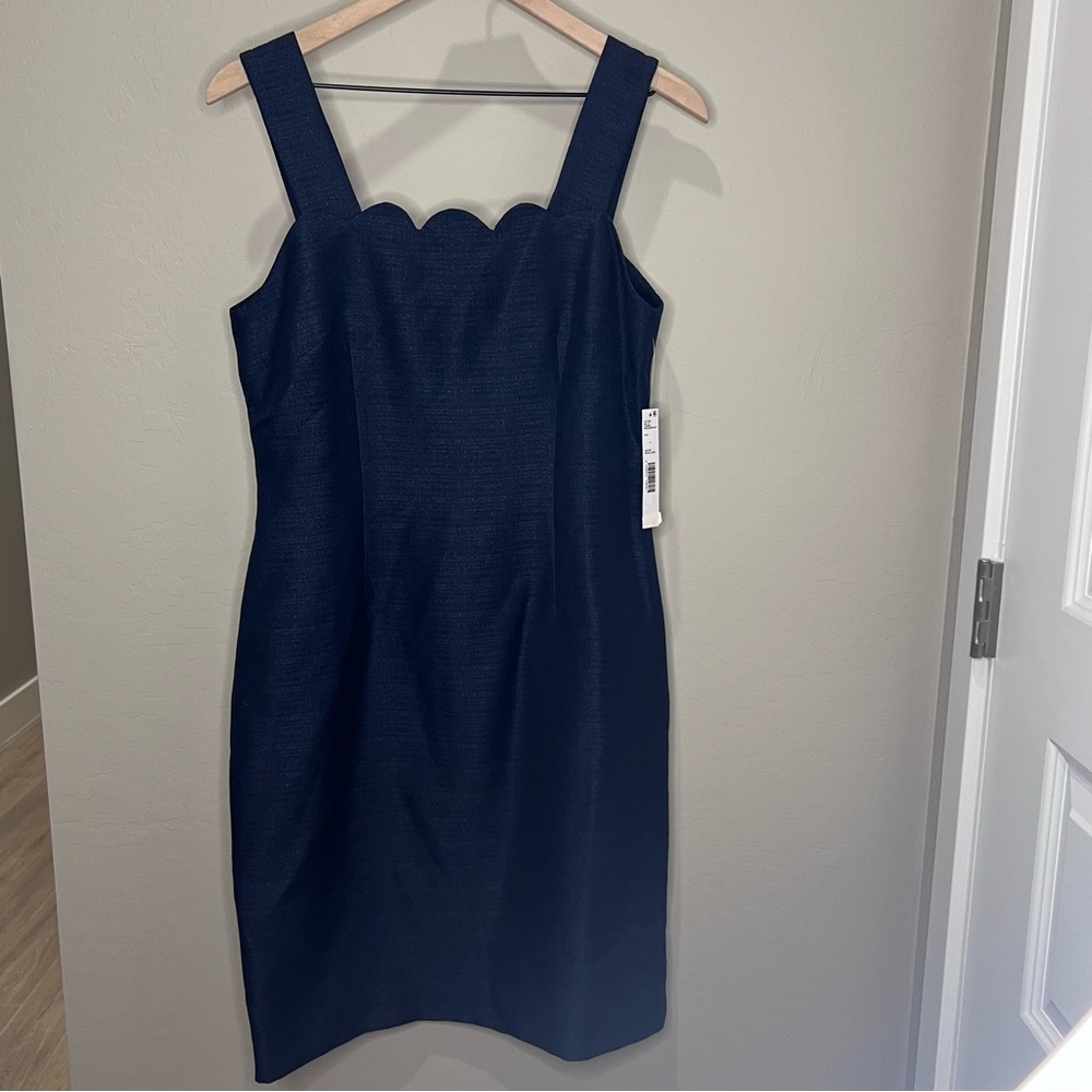 Dress Preston & York Sloan Scallop Royal Navy Blue Lined Business Core Wedding